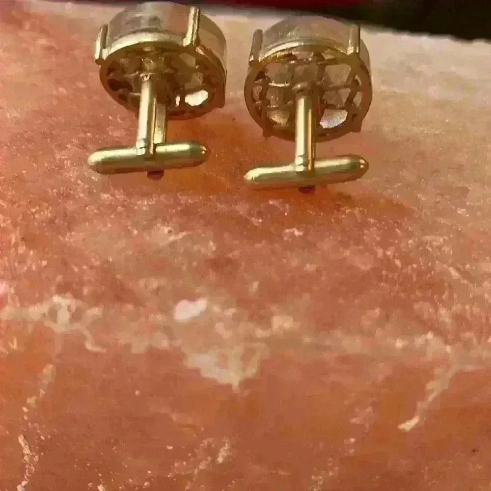 Vintage Oyster Shell and Pearl Encased in Acrylic Cuff Links